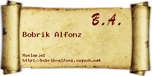 Bobrik Alfonz névjegykártya